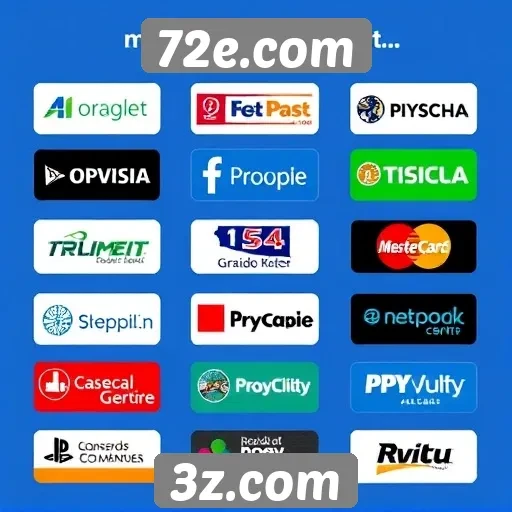 Variedade de métodos de pagamento no 72e.com